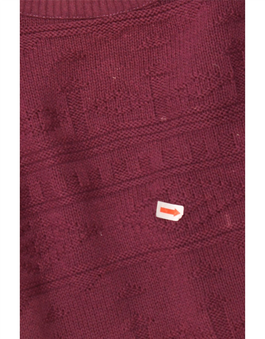 VINTAGE Pull à col rond pour homme Large Bordeaux