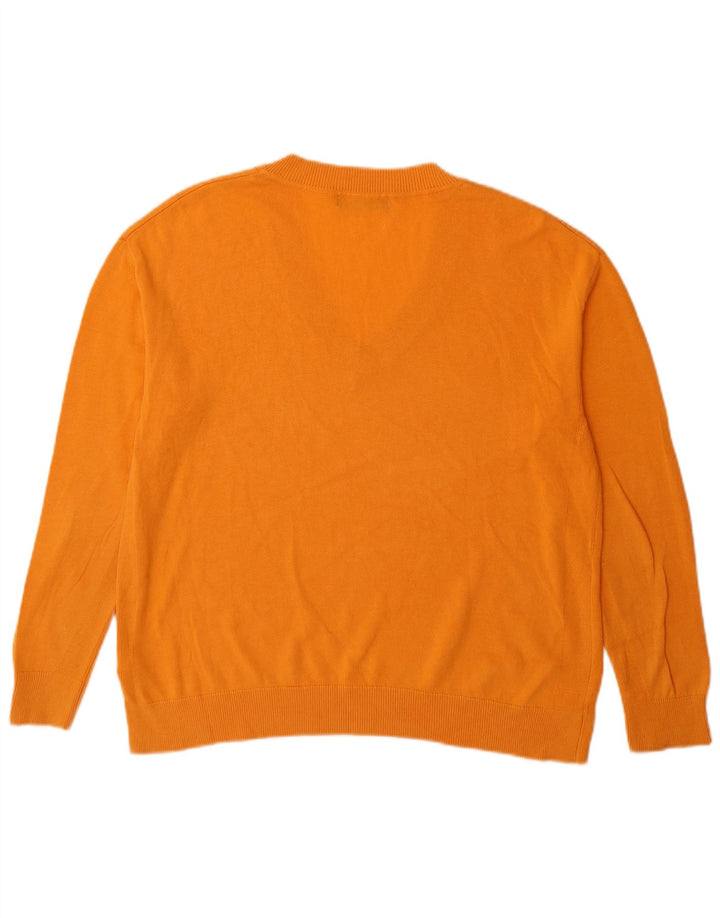 Marks & Spencer Pull col V Homme Orange Moyen Coton