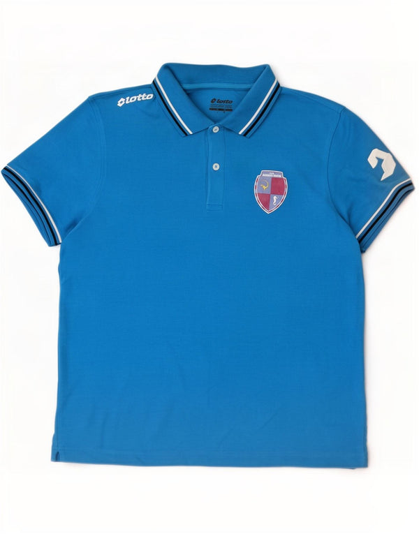 Lotto Polo Homme Large Bleu Rayé Coton