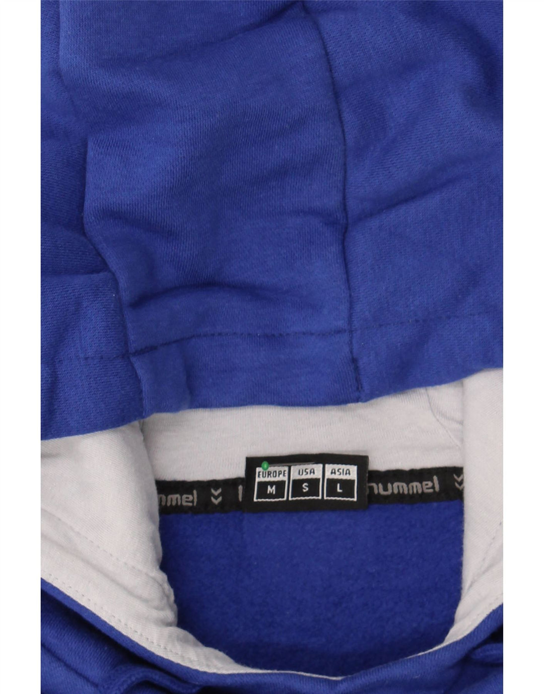 HUMMEL Mens Graphic Hoodie Jumper Medium Blue Cotton Vintage Hummel and Second-Hand Hummel from Messina Hembry 