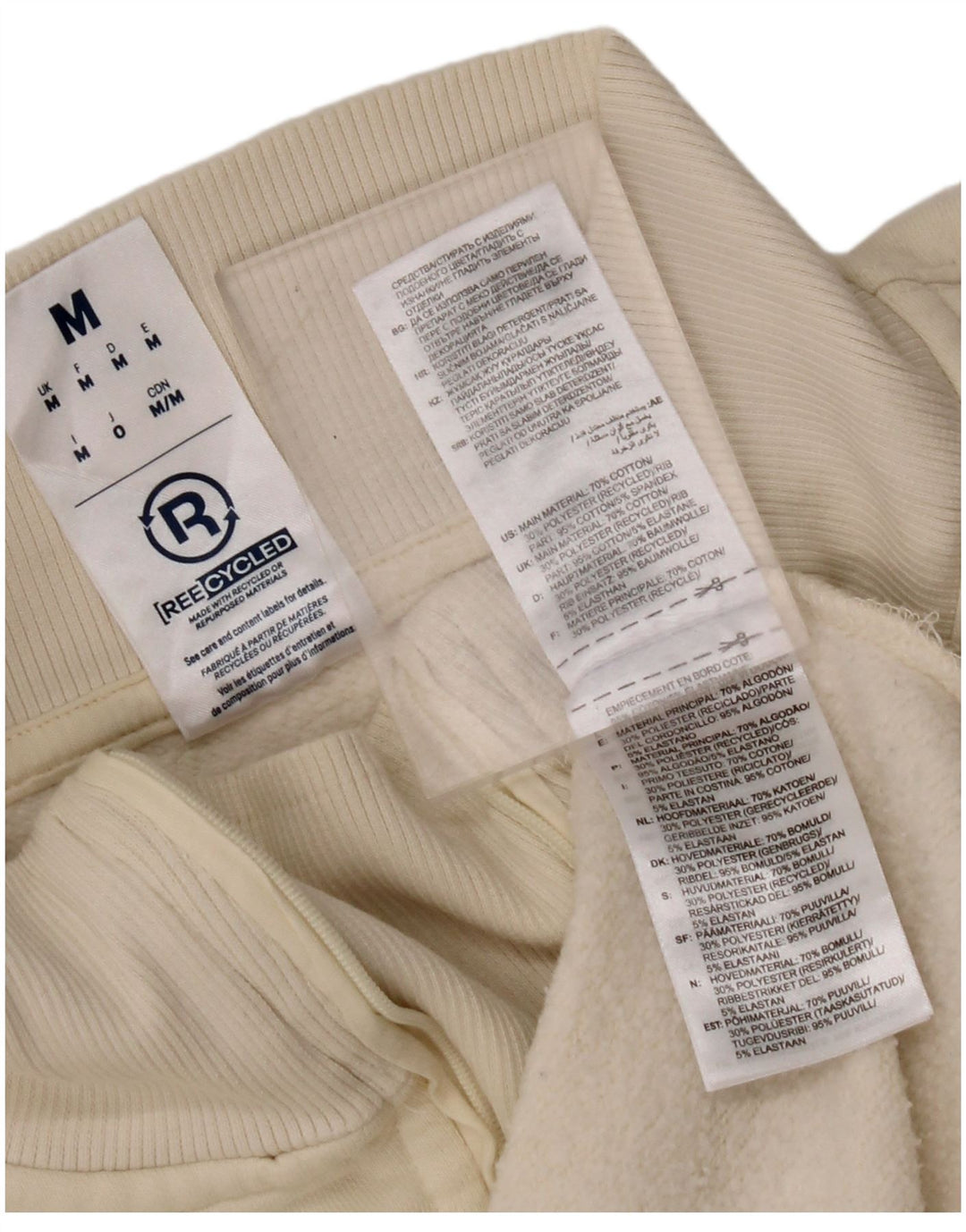 REEBOK Sweat-shirt coupe ample à col zippé pour homme en coton blanc cassé moyen