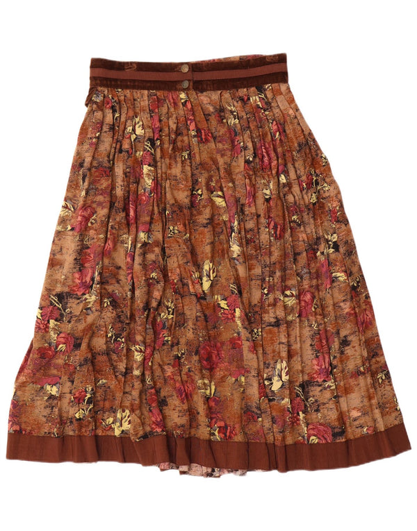Seminole Jupe évasée plissée pour femme IT 44 Medium W28 Viscose florale marron
