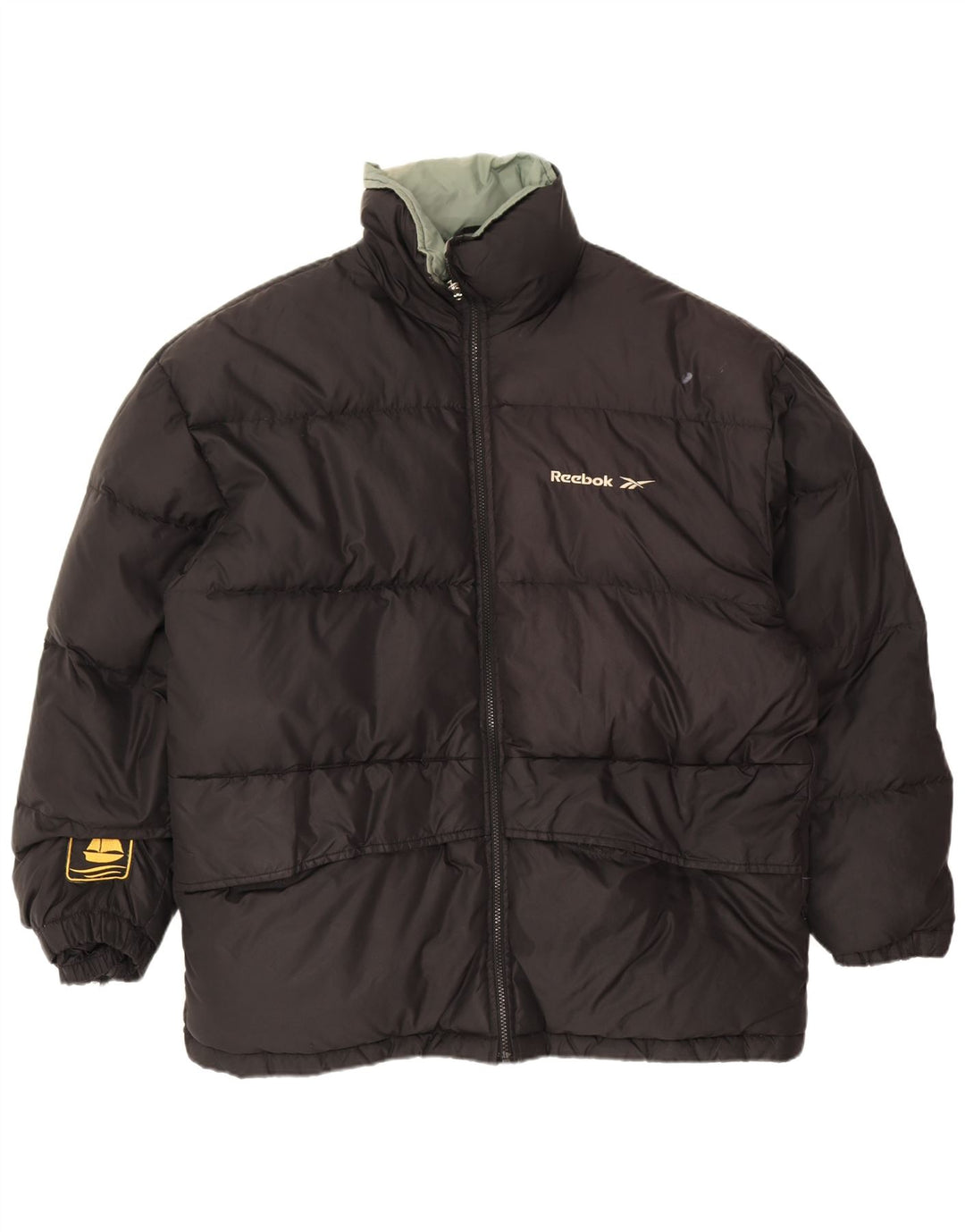 Reebok Veste matelassée coupe ample pour homme UK 38 Medium Noir Nylon