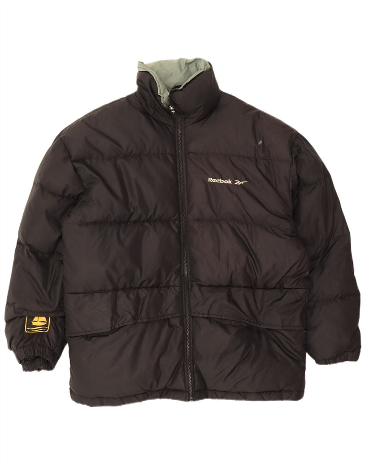 Reebok Veste matelassée coupe ample pour homme UK 38 Medium Noir Nylon