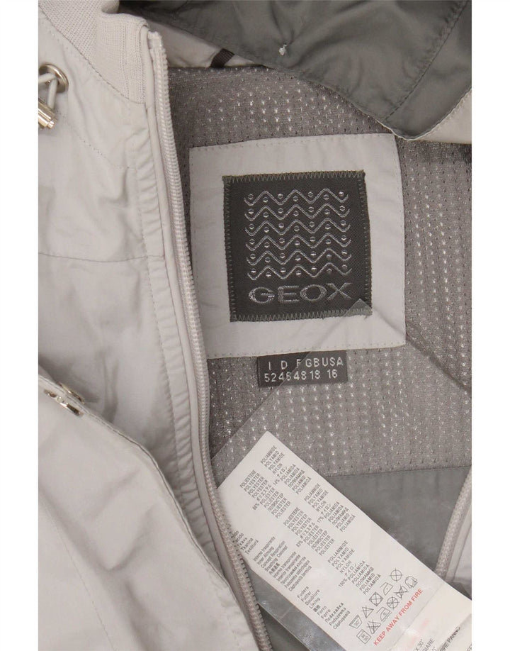 Geox Veste utilitaire à capuche Respira pour femme UK 18 XL Gris Polyester