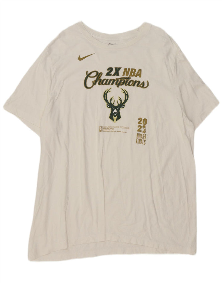 Nike Milwaukee Bucks T-shirt graphique pour homme Blanc 2XL