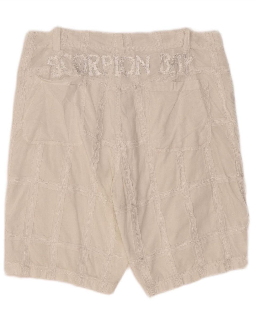 Scorpion Bay Short chino graphique pour homme W33 en coton à carreaux blanc moyen