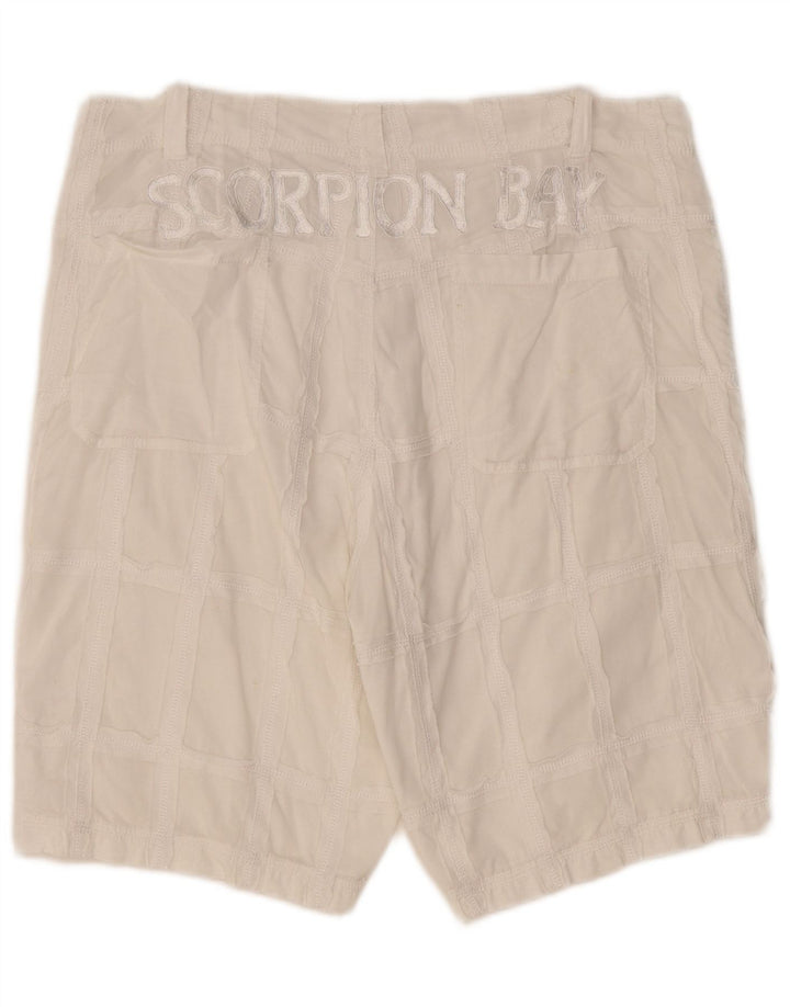 Scorpion Bay Short chino graphique pour homme W33 en coton à carreaux blanc moyen