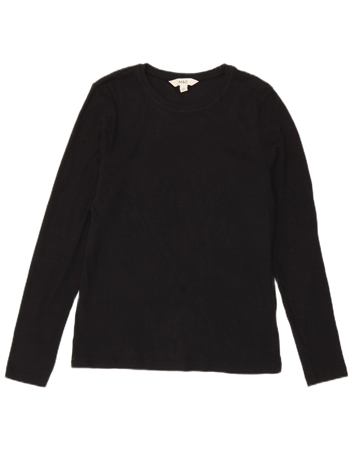 Marks & Spencer Haut à manches longues pour femme UK 44 Coton noir moyen