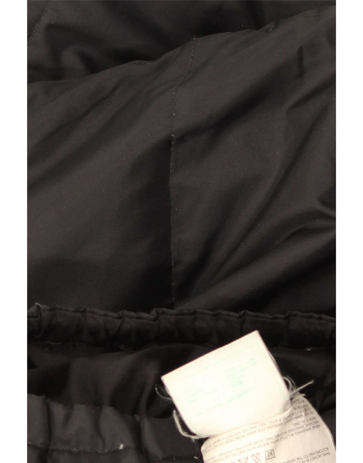 vintage Femme Manteau rembourré surdimensionné UK 6 XS Nylon Noir