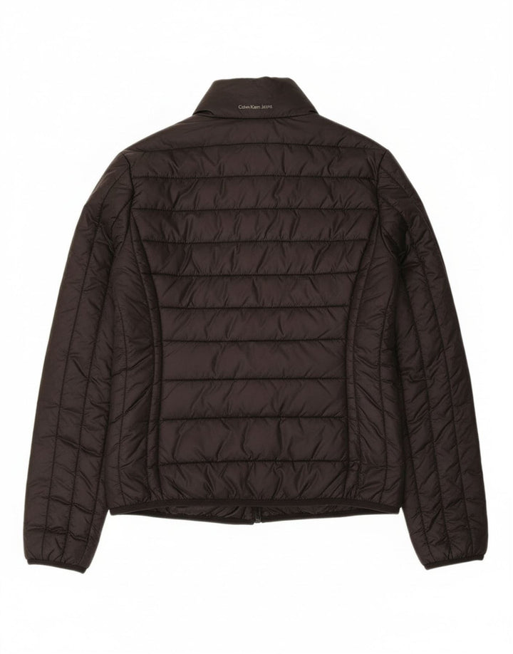 Calvin Klein Jeans Veste réversible pour femme UK 14 Medium Noir Polyamide