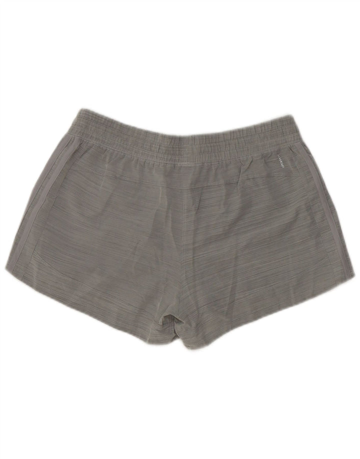 Adidas Short de sport pour femme UK 12/14 Polyester à fines rayures gris moyen