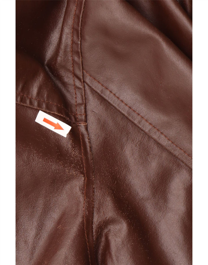 Conbipel Veste blazer en cuir à 3 boutons pour homme UK 40 Grand cuir marron