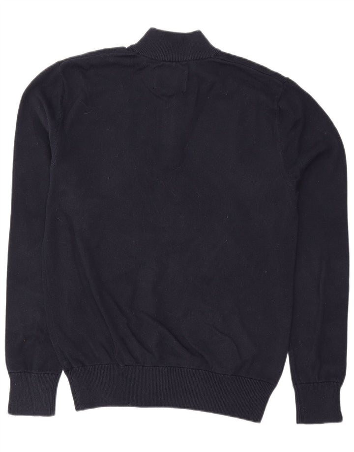 JACK WILLS Pull Col Zippé Homme Bleu Marine Moyen Coton