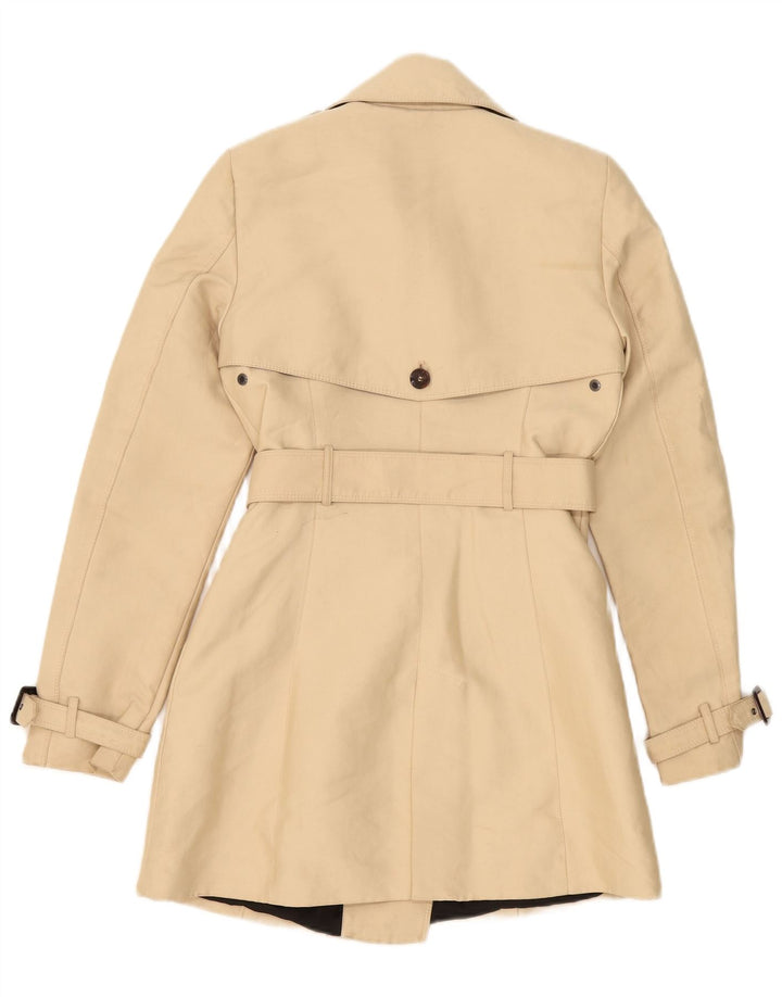 Zara Femme Trench Coat UK 6 XS Beige Polyester