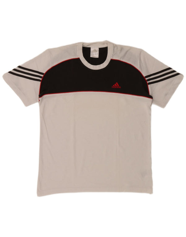 Adidas T-Shirt Homme Top UK 38/40 Coton Colorblock Blanc Moyen