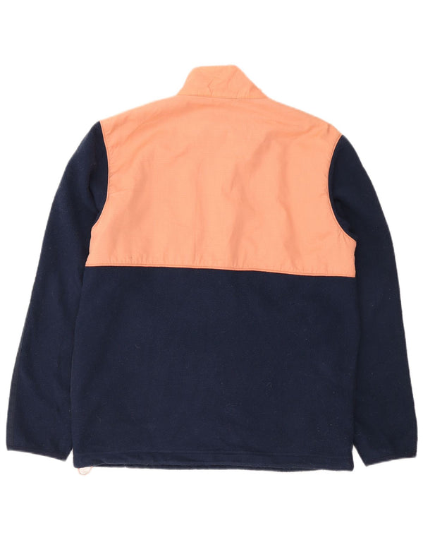 Adidas Pull polaire à col zippé pour homme Petit polyester color block bleu marine