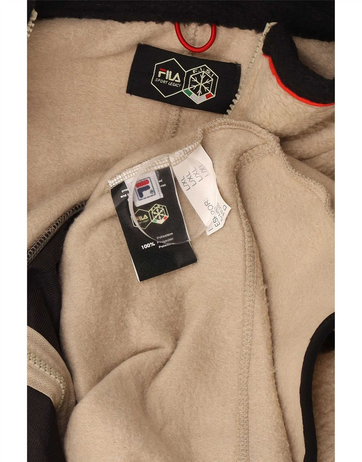 Fila Veste polaire pour homme UK 40 Large Beige Colourblock Polyester