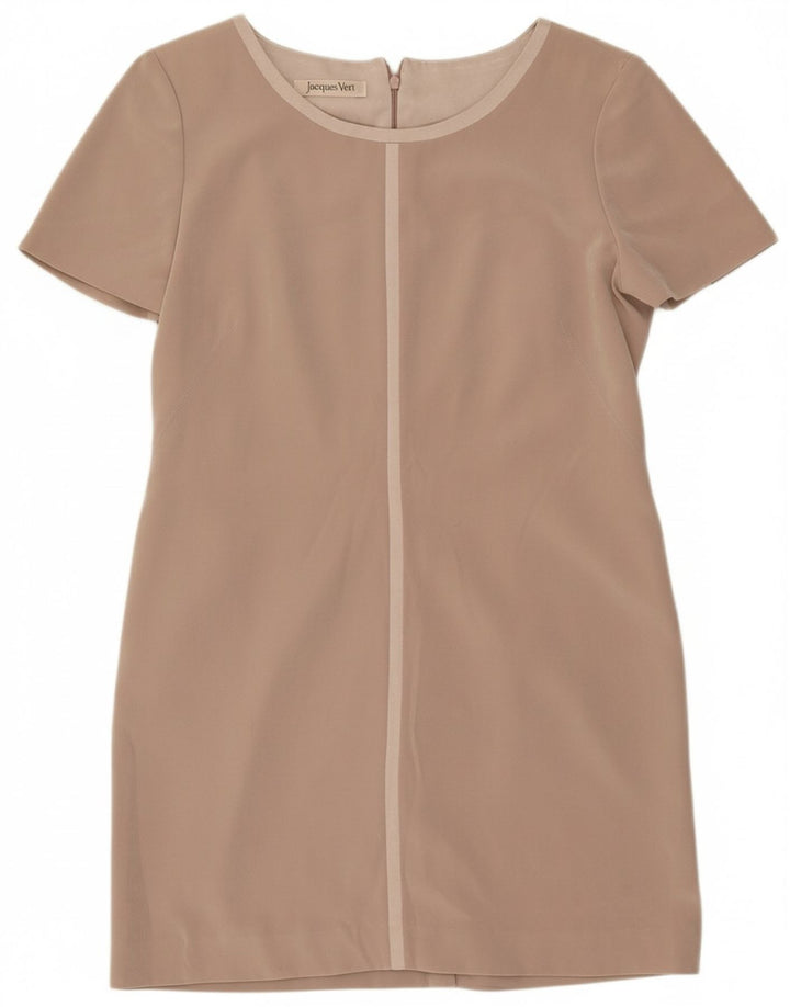 JACQUES VERT Womens Sheath Dress UK 14 Large Beige Polyester