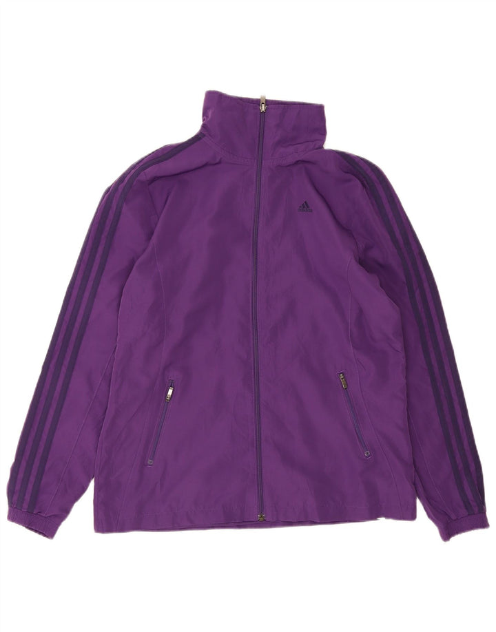 Adidas Femmes Climalite Survêtement Top Veste UK 12 Violet Moyen Polyester