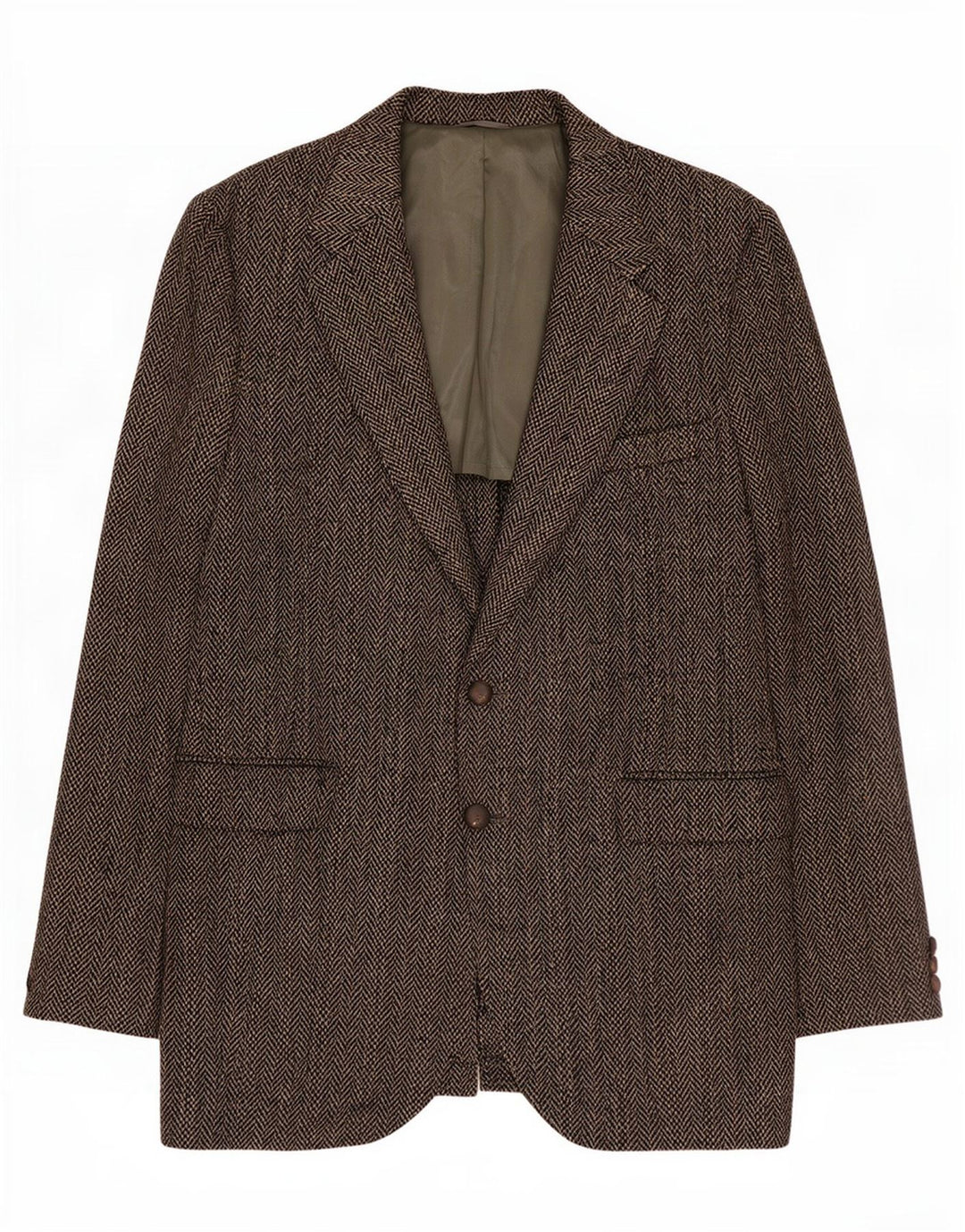 Harris Tweed Veste Blazer 2 Boutons pour Homme UK 40 Grande Laine à Chevrons Gris