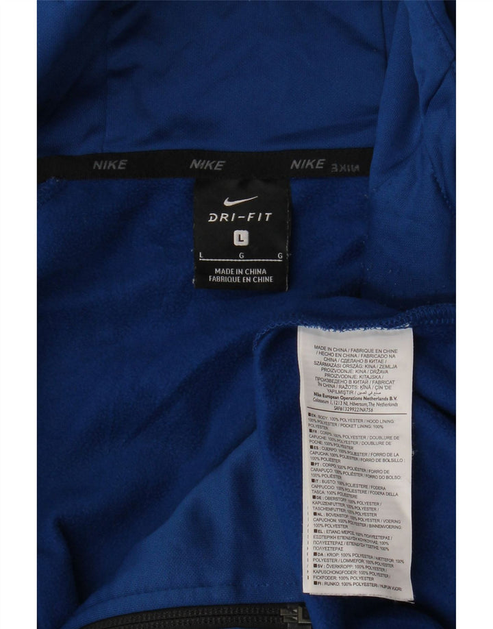 Nike Hommes Dri Fit Zip Sweat à capuche Grand Bleu Polyester