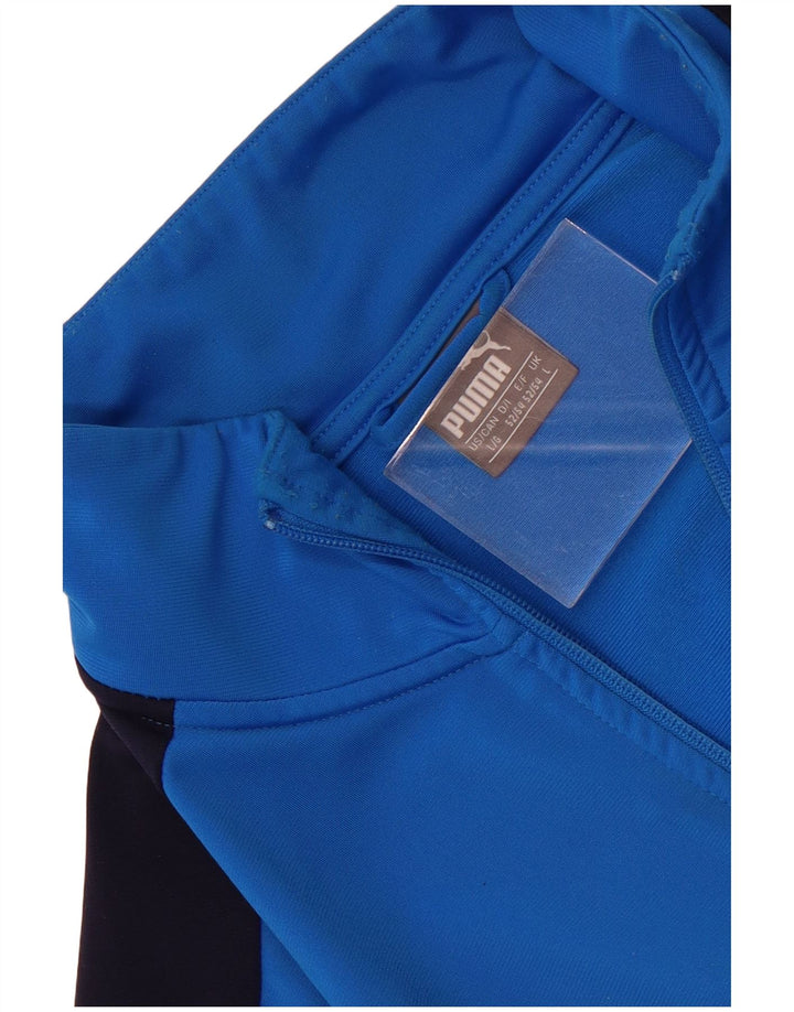 Puma Veste de survêtement pour homme Large Bleu Colorblock Polyester