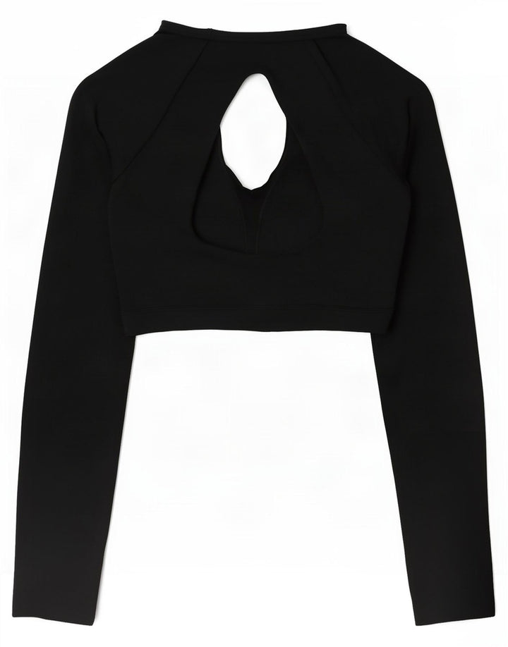 Nike Haut court à manches longues pour femme UK 20 2XL Noir Polyester