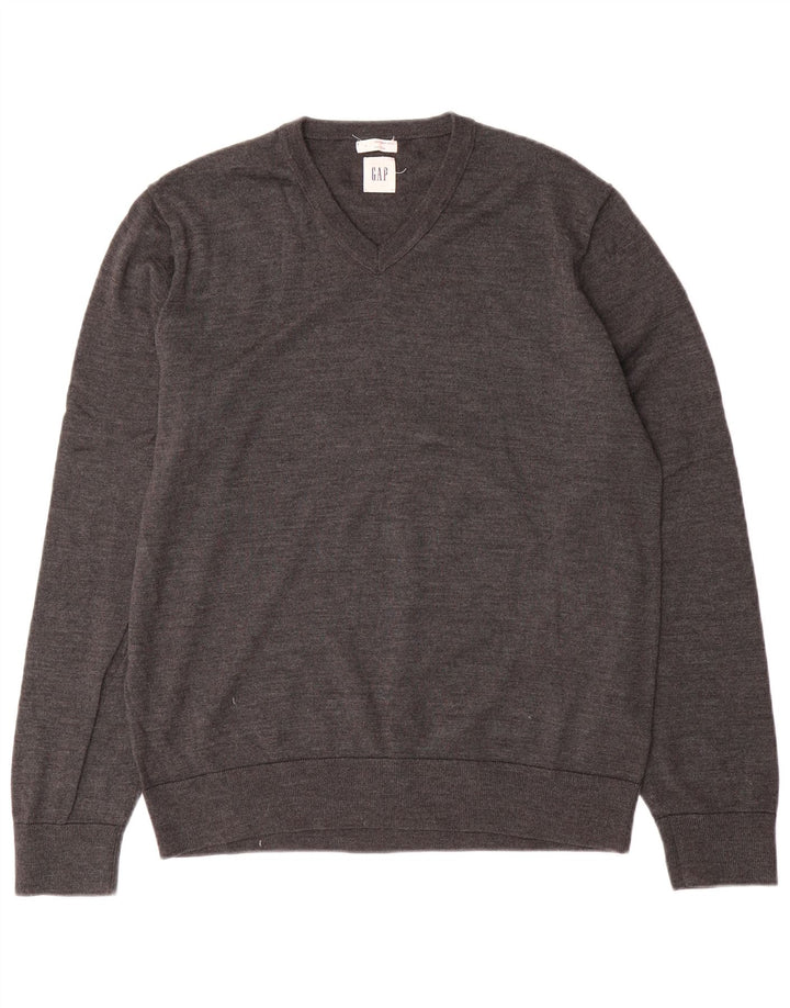 Gap Pull Col V Homme Large Gris Laine