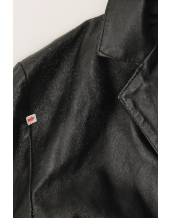 MAURIZIO TROIANO Womens Leather Jacket UK 10 Small Black Leather Vintage Maurizio Troiano and Second-Hand Maurizio Troiano from Messina Hembry 