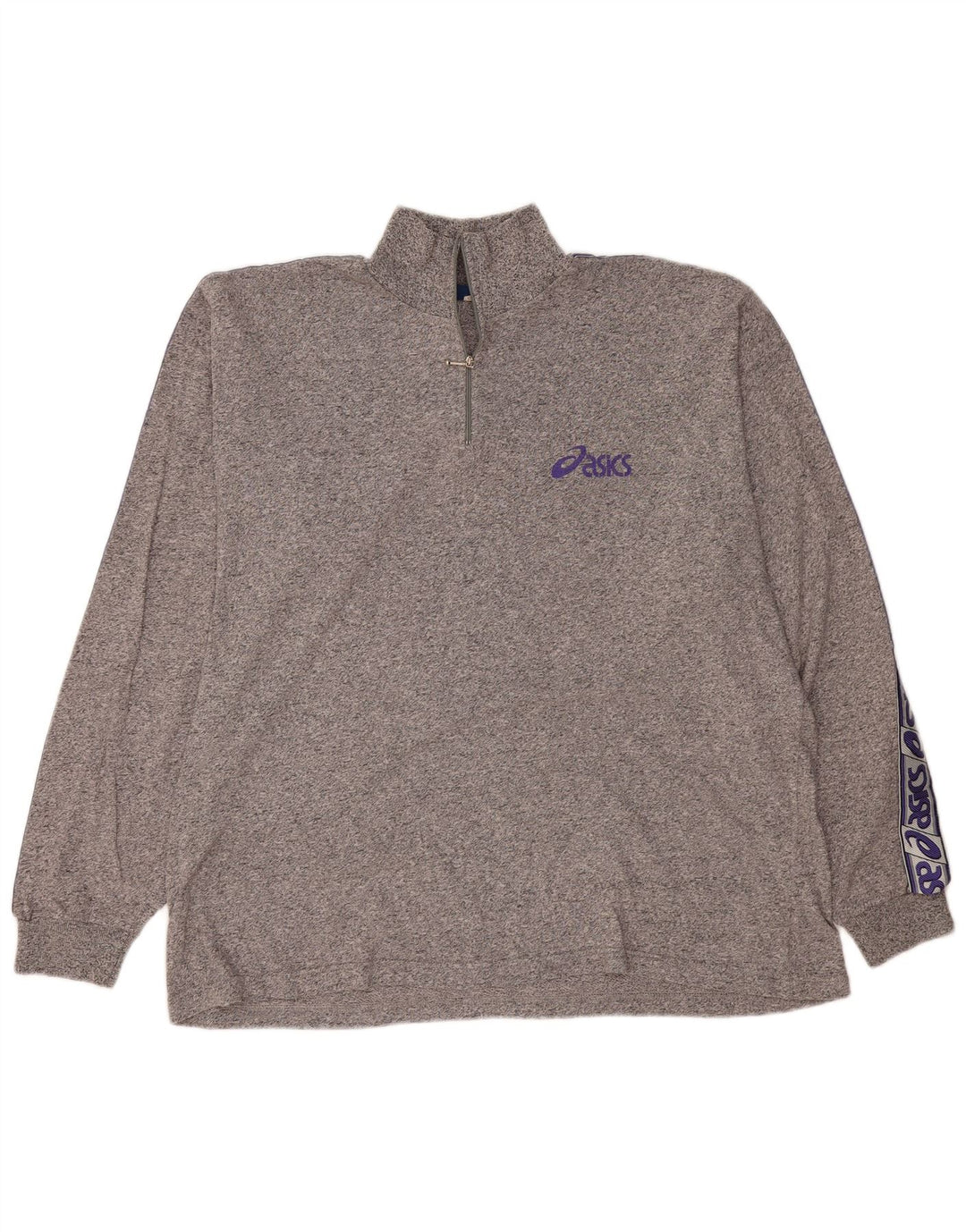 ASICS Haut graphique à col zippé pour hommes à manches longues 2XL Gris