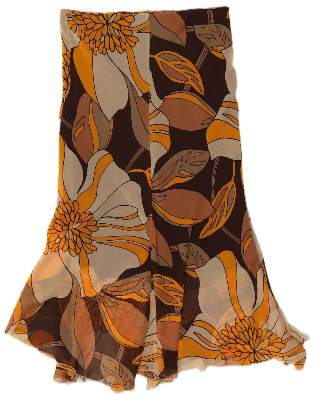 Jupe Asymétrique Femme Vintage Grande W30 Polyester Floral Multicolore