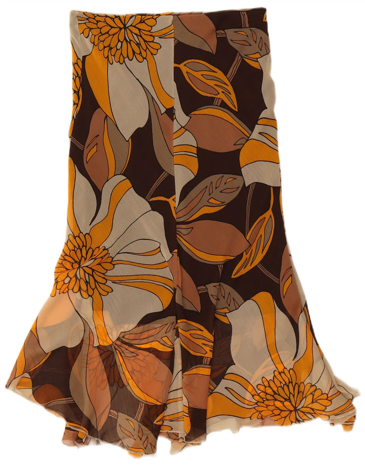 Jupe Asymétrique Femme Vintage Grande W30 Polyester Floral Multicolore