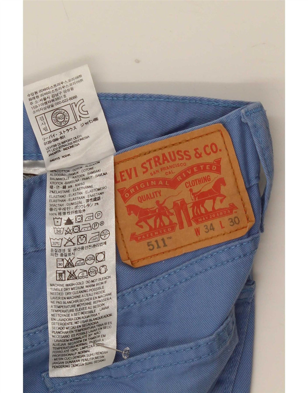 Levi's Jean Slim 511 Homme Bleu W34 L30 Coton