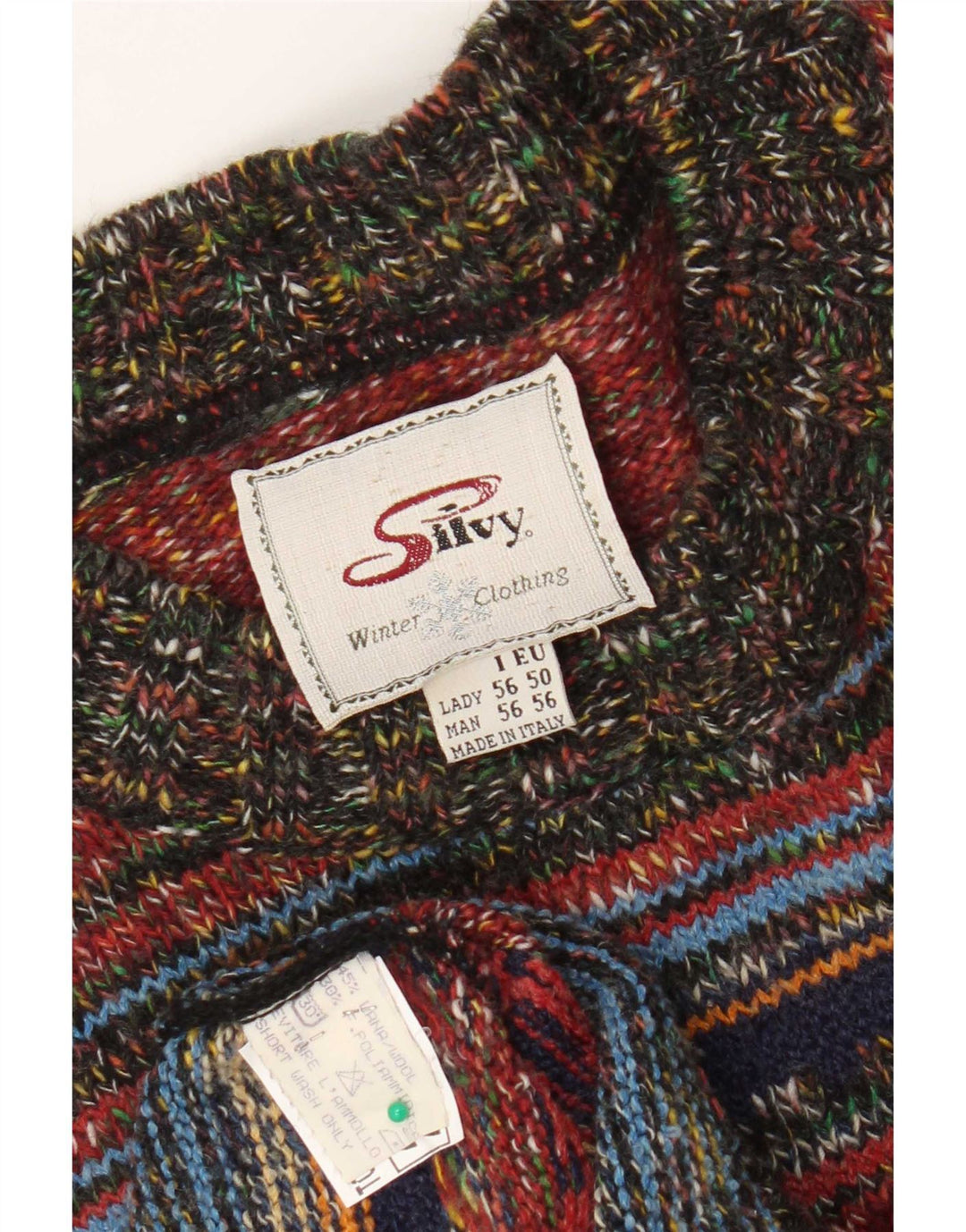 Silvy Pull col rond homme IT 56 2XL laine rayée multicolore