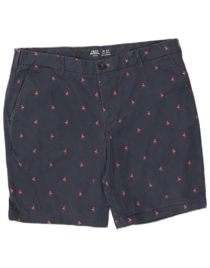 IZOD Short Chino Homme Motif Abstrait Eau Salée W38 XL Bleu Marine