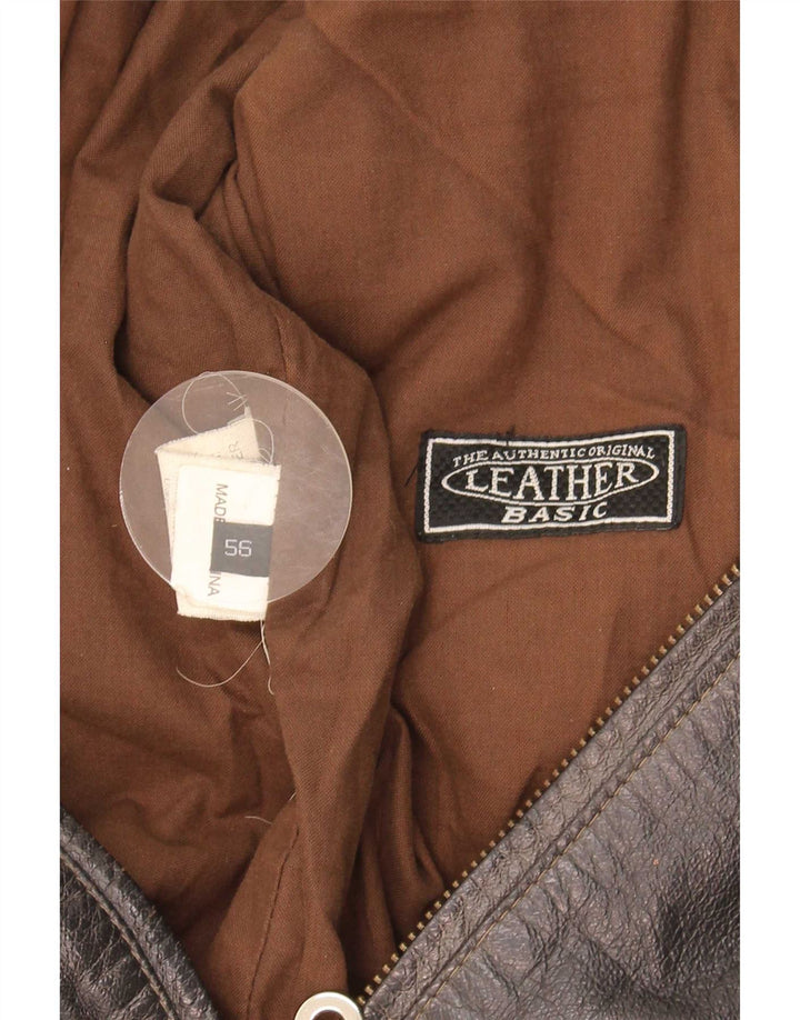 veste en cuir militaire vintage pour hommes IT 56 3XL Marron