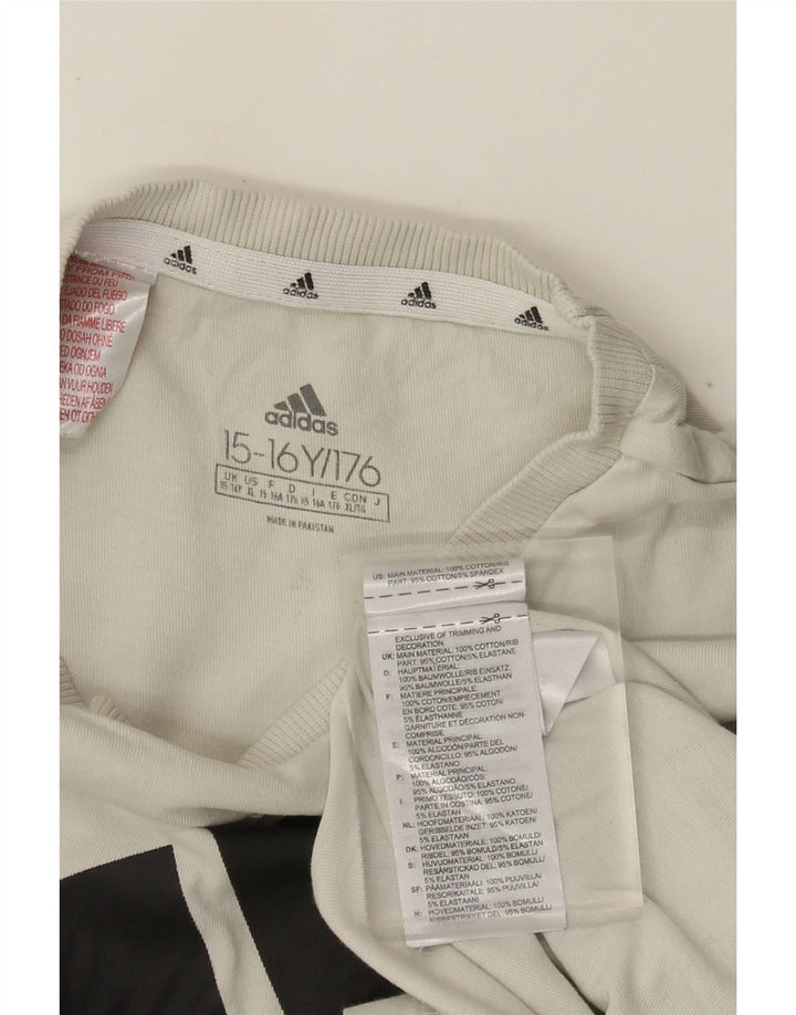 Adidas T-Shirt Graphique Garçon 15-16 ans Blanc Coton