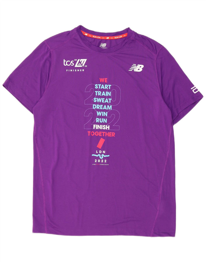 New Balance T-Shirt Graphique Homme Violet Moyen Polyester
