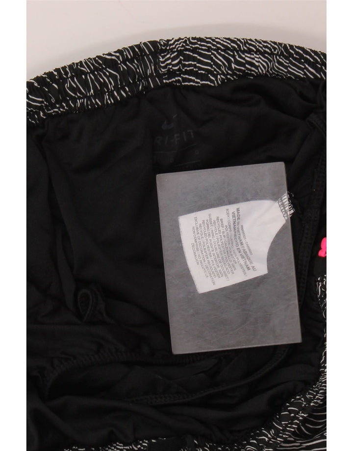 NIKE Short de sport Dri Fit pour femme UK 16 Large Noir Colorblock Polyester