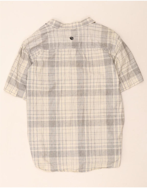 Fat Face Mens Short Sleeve Shirt 2XL Grey Check Cotton
