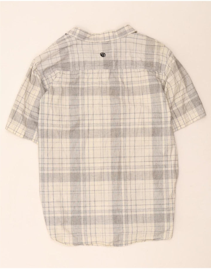 Fat Face Mens Short Sleeve Shirt 2XL Grey Check Cotton