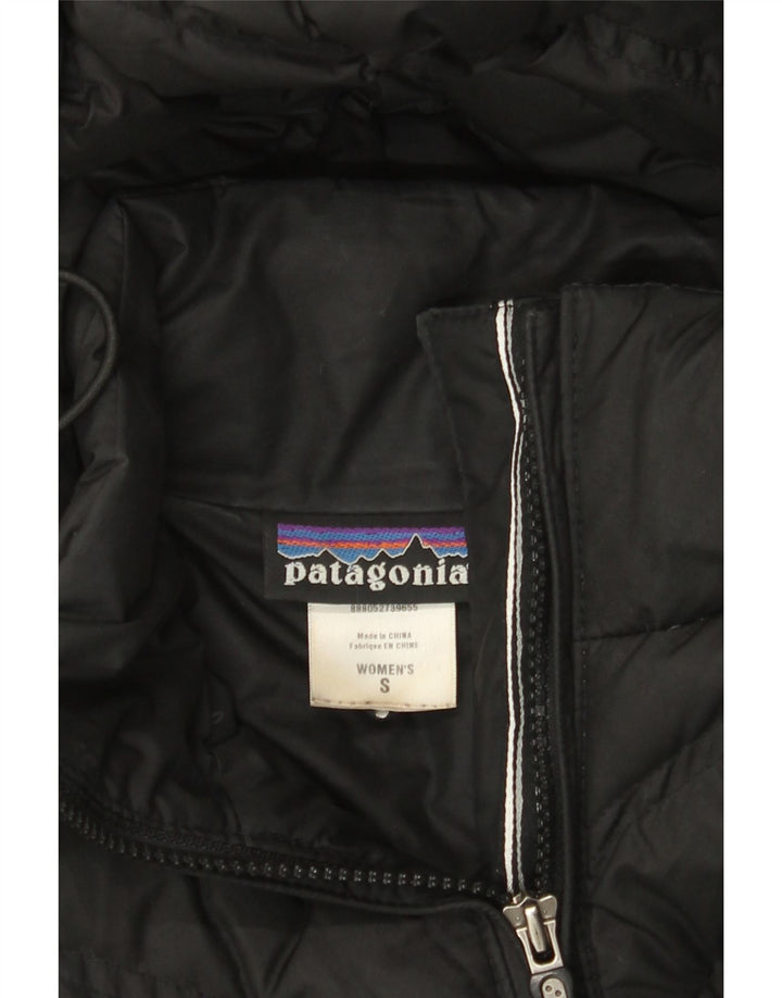 Patagonia Manteau rembourré à capuche pour femme UK 10 Small Noir Polyester