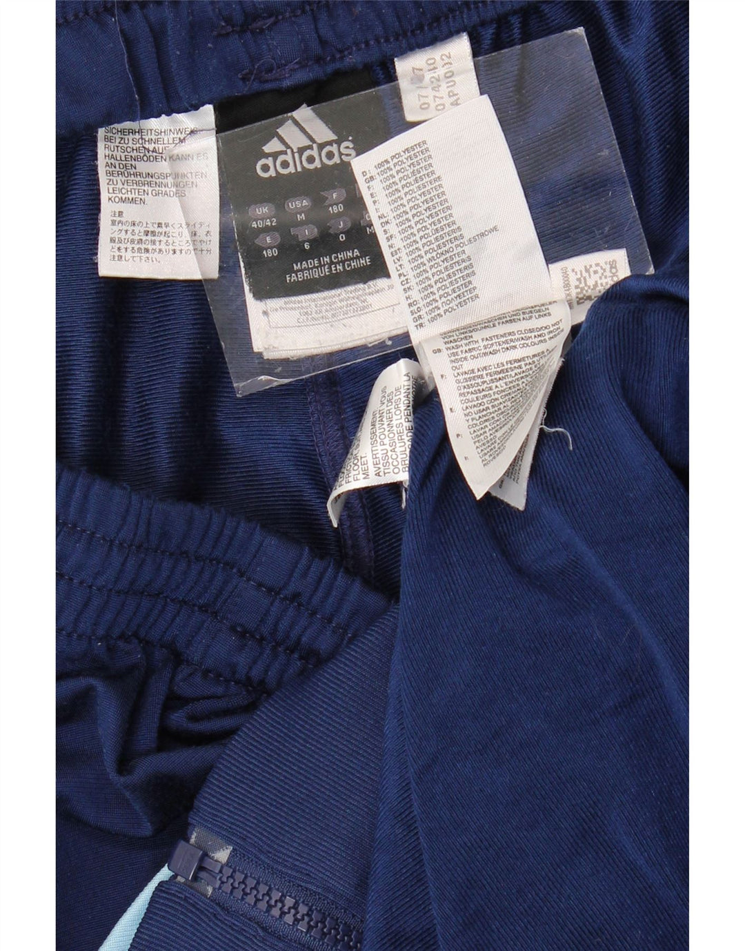 ADIDAS Survêtement complet pour hommes UK 40/42 Polyester color block bleu marine moyen