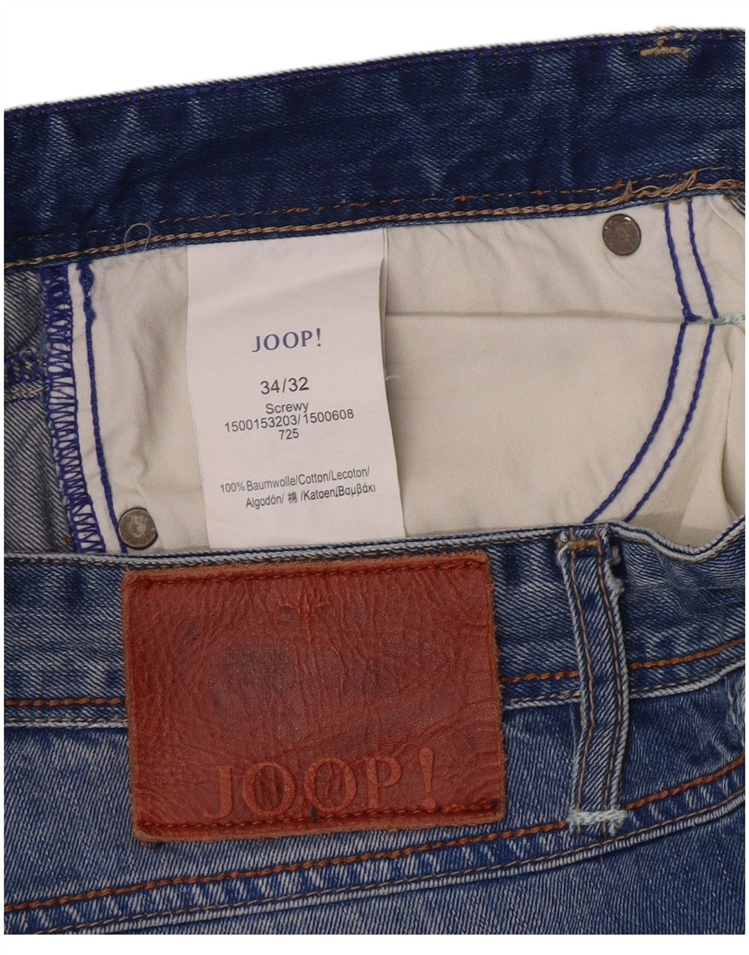 Joop Jean Fuselé Homme W34 L30 Bleu Coton