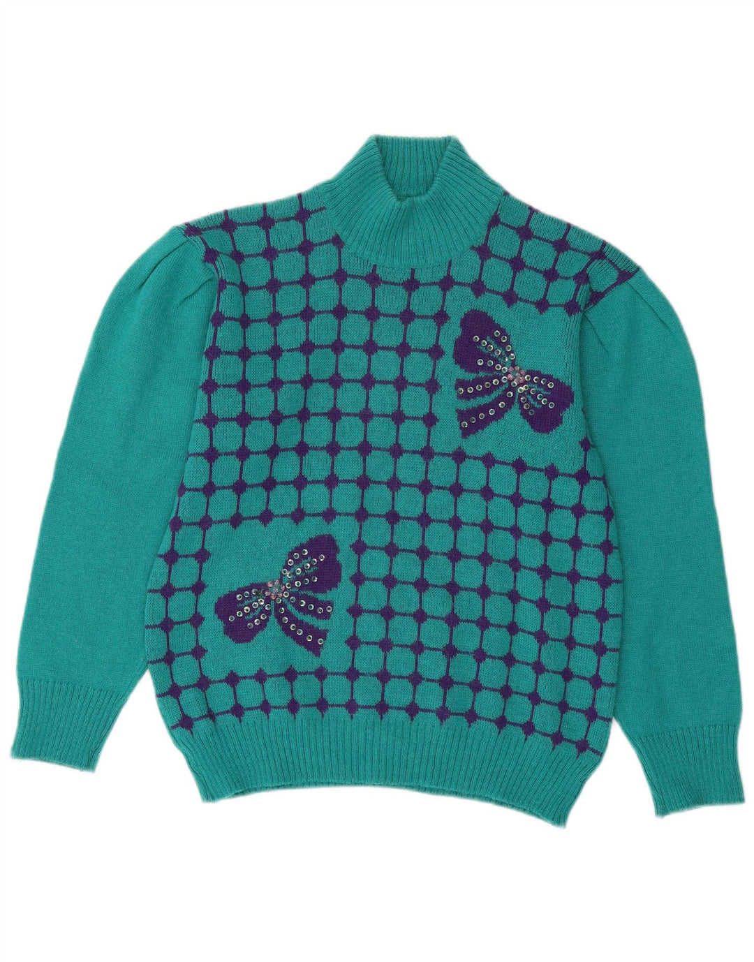 Sara Valentino Pull col roulé pour femme UK 14 Vert moyen