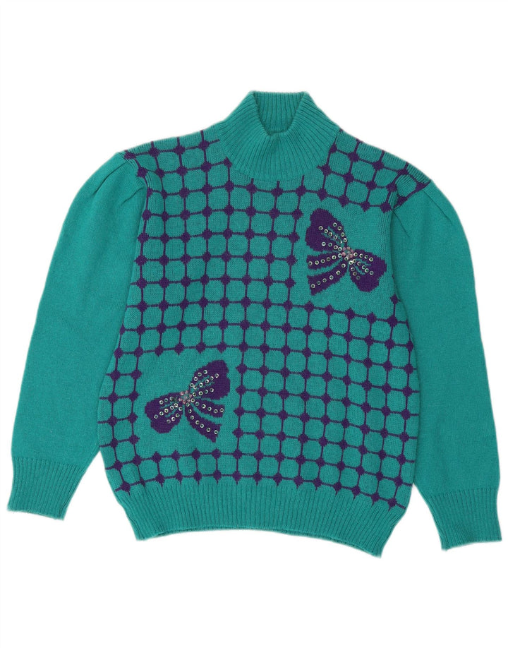 Sara Valentino Pull col roulé pour femme UK 14 Vert moyen