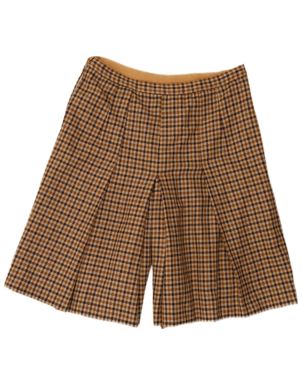 Short décontracté taille haute vintage pour femme W30 pied-de-poule marron moyen