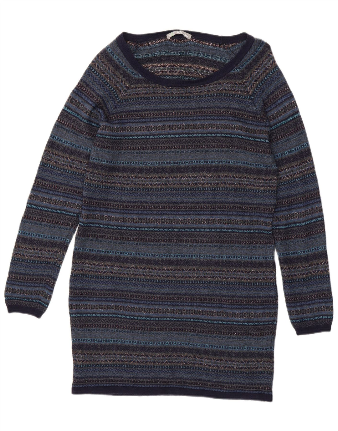 Marks & Spencer Robe pull pour femme UK 44 Bleu marine moyen Fair Isle