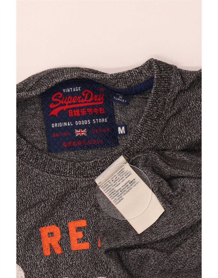 Superdry T-Shirt Graphique Homme Gris Moyen Moucheté Coton